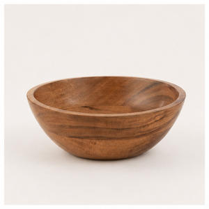 Tazón para Ensalada de Madera de Acacia Hecho a Mano, Tazón para Servir Frutas y Sopas de Madera Natural Ecológica, Vajilla de Madera Pulida Apta para Alimentos - Product Image 1