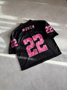 Maillot de football personnalisé en mesh, coupe courte, impression HD, camouflage rose, numéro, t-shirts hip-hop, très demandé - Product Image 2