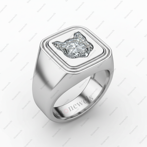 Diamant de laboratoire de luxe taille chaton, 3 carats, couleur D, clarté VVS, certifié IGI GIA, pierre cadeau - Product Image 2