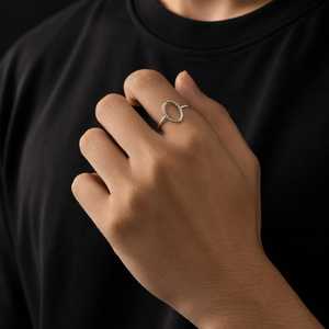 925 Sterling Silver Oval <b>Ring</b> Setting, <b>Open</b> Bezel <b>Ring</b> Blank, DIY Jewelry Making <b>Ring</b> Base, Adjustable Silver <b>Ring</b> - Product Image 2