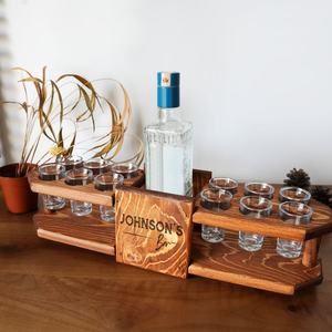 Caddie de service en bois fait main pour bière et vin avec porte-verres, présentoir portable pour bière artisanale, idéal pour les pique-niques - Product Image 1