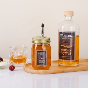 ขวดแก้วทรงเหลี่ยมแบบไม่มีฝาปิด พร้อมจุกเทแบบไหลอิสระ สำหรับเก็บเหล้าเตกีลา - Product Image 2