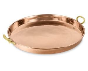 Bandeja decorativa de cobre para servir alimentos, de bajo precio, para uso en cocina y comedor, de forma redonda. - Product Image 6