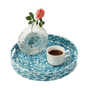 Plateau de service de luxe en nacre, fait main, incrusté de coquillages, plateau décoratif pour la maison, l'hôtel, le restaurant, pour le service et les cadeaux - Product Image 1