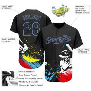 Camiseta de Béisbol Sublimada con Estampado Completo Personalizado, Nombre y Número Personalizados, Uniforme de Equipo OEM Antibacteriano para Hombre, 3/4 - Product Image 4