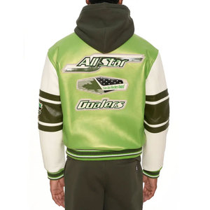 Chaquetas de Cuero Avirex al por Mayor, Estilo Urbano, para Hombre, Invierno, Color Sólido, Cierre de Cremallera, Ecológicas, Impermeables, de Alta Calidad - Product Image 2