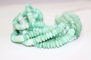 Chrysoprase Faceted Rondelle Beads Chrysoprase Shaded Beads Chrysoprase German Cutting Beads - Product Image 3
