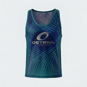 Ostriya International - Petos de Fútbol Transpirables de Malla para Hombre, con Estampado Sublimado, Ropa Deportiva de Baloncesto, Petos con Degradado Verde y Azul - Product Image 6