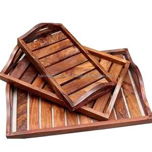 Bandeja Rectangular Creativa de Madera con Acabado Natural, Hecha a Mano, de Lujo, Clásica y Decorativa para Bodas, Hogar y Cocina - Product Image 5