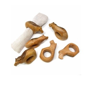 Servilleteros de Madera Rústicos con Forma de Aves/Elefantes/Peces/Conejos/Gatos, Anillos para Servilletas Hechos a Mano - Product Image 6