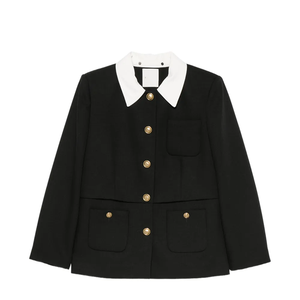 Ensemble Blazer Streetwear Noir et Blanc Contraste de Couleurs OEM pour Femmes et Hommes, Tenue de Sororité, Vente en Gros, Fabrication Personnalisée de Vêtements Tendance - Product Image 3