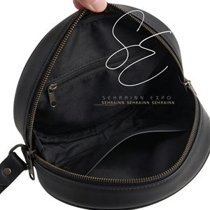 SEHRAINN Genuine Leather Round Crossbody Bag Bohemian Floral Tooled Design Large Capacity Women's Shoulder Bag - Product Image 4