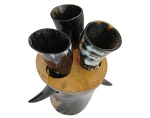 Tazas de Cuerno Hechas a Mano Estilo Americano, Tazas de Cuerno Vikingas Naturales para Beber, Regalos para Fiestas para Fanáticos de Juego de Tronos, Ágata - Product Image 1