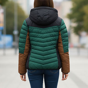 Blousons d'hiver matelassés pour femmes, style streetwear, à manches longues, color block, résistants à l'eau, respirants, en coton teint écologique, vente en gros - Product Image 3