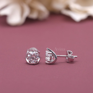 IGI Certified Lab Grown Diamond Bezel Set Round <b>Stud</b> <b>Earrings</b> in 14K White / Rose & Yellow Gold | Minimalist Diamond <b>Earrings</b> - Product Image 2