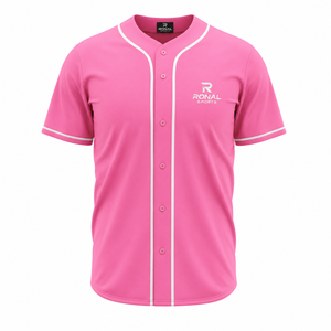 Nouveau maillot de baseball d'hiver pour hommes, imprimé, à manches courtes, équipe Ronal Sports, 140g, 100% polyester - Product Image 1