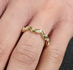 Elegant <b>Vintage</b> <b>Gold</b> Plated Marquise Cut Lab Grown Filled Diamond <b>Ring</b> Women IGI Certified Engagement Wedding Anniversary Party - Product Image 4