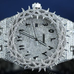 นาฬิกาแฟชั่นสุดฮิตปี 2026 ประดับเพชรเต็มเรือน สำหรับผู้ชาย สไตล์ฮิปฮอป หรูหรา ประดับเพชร ลายดอกไม้ นาฬิกาข้อมืออัตโนมัติสำหรับผู้ชาย - Product Image 3