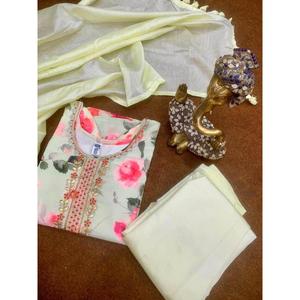 IMPRESIÓN DIGITAL MUSELINA ATRACTIVA CON BORDADO TRABAJO FONDO SUPERIOR CON DUPATTA PISTA - Product Image 5