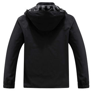 Chaqueta Cortavientos de Lona Personalizada para Hombre, Impermeable y Resistente al Viento, con Cuello Alto y Capucha para Correr, Chaqueta de Exterior Personalizable - Product Image 4