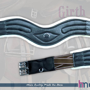 Cincha de salto anatómica sin capas de cuero con almohadilla suave de visón extraíble, doble capa elástica, ajuste SS, tamaño 38-48 pulgadas, para caballo HM - Product Image 2
