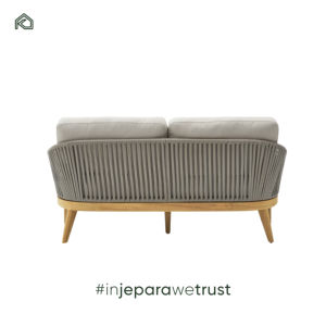 Sofá de Ratán Nórdico Moderno y Duradero para Exteriores, Resistente al Agua, con Estructura de Teca, Muebles Ecológicos para Comedor y Hotel - Product Image 6