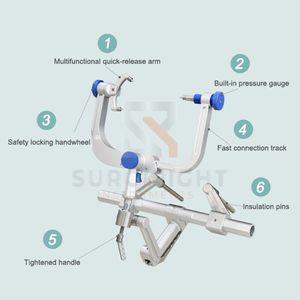 Support de tête en fibre de carbone à trois points pour neurochirurgie, instrument manuel de maintien crânien, certifié CE - Product Image 4