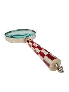 Loupe de poche ronde en laiton moderne FAIZA CRAFT de 4 pouces avec poignée sculptée à la main - Product Image 6