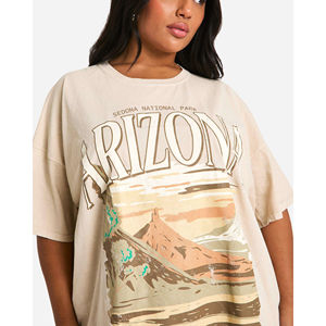 T-shirt décontracté d'été pour femme, coupe classique, 100 % coton, anti-UV, respirant, avec logo personnalisé et design uni - Product Image 3