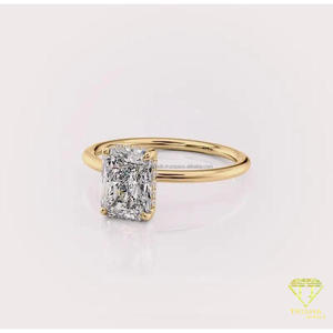 Élégante bague de mariée en argent 925 avec diamant de laboratoire taille coussin, ton or rose, bijoux de mariage classiques pour les acheteurs en gros - Product Image 1