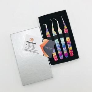 แหนบต่อขนตาแบบมืออาชีพด้ามจับเพชรปลายแหลมสเตนเลสสตีลทนทานผ่านการทดสอบด้วยมือพร้อมโลโก้ตามสั่ง - Product Image 6