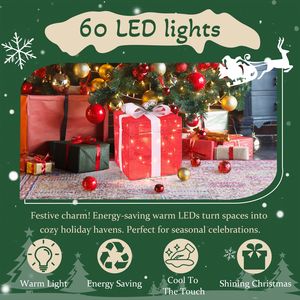 Scatola Regalo di Babbo Natale Motorizzata da 12 Pollici con 60 Luci LED per Decorazioni Natalizie da Esterno - Product Image 3