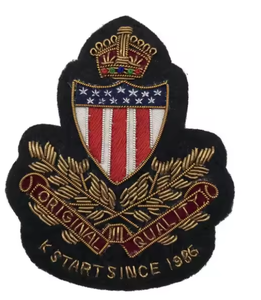 Premium Handcrafted Bullion <b>Wire</b> Heritage Crests Badges - Professional Gold <b>Wire</b> Badges for Corporate and Security Apparel - Product Image 1