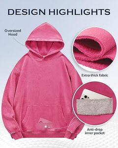 Heavyweight Washed Hoodies Cotton Fleece Sweatshirts Garment Dyed Washed Hoodies Premium Streetwear Luxury Vintage Washed Hoodie - Product Image 6