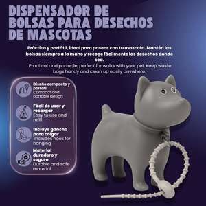 Kit Dispenser Sacchetti per Rifiuti di Animali Domestici con Design Cucciolo e Cactus Verde e Giallo - Product Image 3