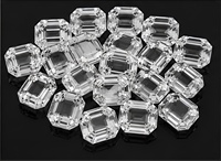 Pierre précieuse en quartz blanc taille émeraude octogonale à facettes 10x8 mm pour bagues, pendentifs, boucles d'oreilles et bijoux sur mesure