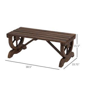 Per Outsunny 2-Person rustico stile Country in legno panca da giardino 550 LBS capacità Wagon Design marrone Patio per esterni - Product Image 3
