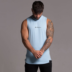Wholesale Custom Logo Cotton Running <b>Singlet</b> Muscle Athletic Shirts Sleeveless Fitness Wear Workout <b>Men</b> Gym Tank Top <b>For</b> <b>Men</b> - Product Image 4