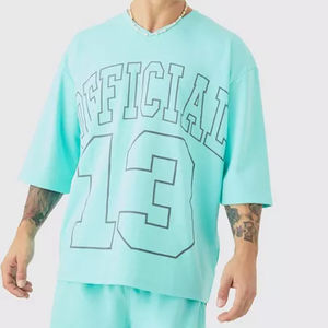 Ensemble 2 pièces décontracté d'été pour homme, style streetwear, respirant, t-shirt noir à manches courtes avec motif imprimé sur l'épaule, 100 % coton/polyester - Product Image 3