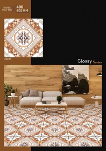 Carreaux de sol au design optimal, taille 400x400mm, série brillante, épaisseur 8mm, modèle 21055, carreaux en céramique - Product Image 2