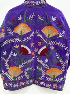 Trendy Top Product Suzani Floral Embroidery Jacket Cropped Hippie <b>Coat</b> Women <b>Winter</b> Warm Outerwear Wholesale Price - Product Image 2