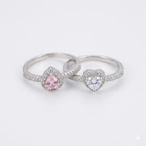 Anillo de Compromiso de Eternidad con Halo en Forma de Corazón, Plata de Ley 925, Color DEF, Claridad VS-VVS, Diamante Cultivado en Laboratorio, en Oro Blanco de 14K - Product Image 3