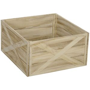 Collare per Albero di Natale Artigianale in Legno Naturale da 28 Pollici per Alberi Artificiali, Facile da Montare con Finitura Leggermente Invecchiata - Product Image 1