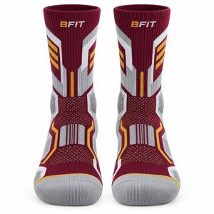 Men's Thick Crew Athletic <b>Socks</b> <b>Wool</b>/Nylon Jacquard Knitted Solid Quick Dry Anti-Bacterial Winter Maroon Gray Yellow - Product Image 1