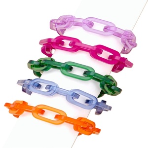 High Gloss Marble Pattern Resin Link Chain For Fashion Bags Chic Translucent Resin Decorative Chain For Curtain <b>Tie</b> <b>Back</b> - Product Image 5