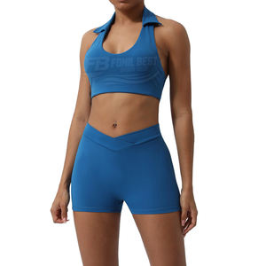 Conjunto de 2 Piezas de Leggings de Yoga Transpirables de Cintura Alta para Mujer, Tallas Grandes, Color Sólido, Servicio OEM, Ropa Deportiva, Shorts y Leggings - Product Image 5