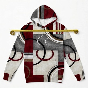 <b>Men</b> Burgundy <b>Grey</b> Abstract Circle Geometric Print Hoodie 3D Sublimation Cotton Fleece Casual Winter Pullover <b>Sweatshirts</b> Top - Product Image 5