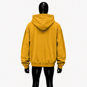 Sweat-shirt à capuche unisexe décontracté avec imprimé graphique 'Pray' surdimensionné doré et lettres ton sur ton, style streetwear, coupe ajustée pour homme - Product Image 2