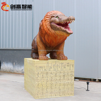 Animatronic LionCrocodile Sculpture Hybride Base Hiéroglyphique égyptienne Statue de Bête Sculpture Ammit