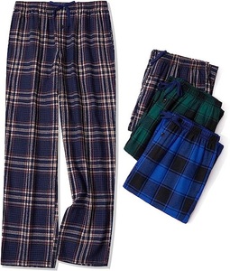 Factory Wholesale Yarn Dyed Cotton Flannel 155GSM Pants 3 Colors Plaid Plus Size Men's Sleepwear Drawstring Pyjamas - Product Image 4